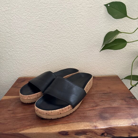 Vince Black Slides with Cork Bottoms Size 8 - Picture 1 of 5